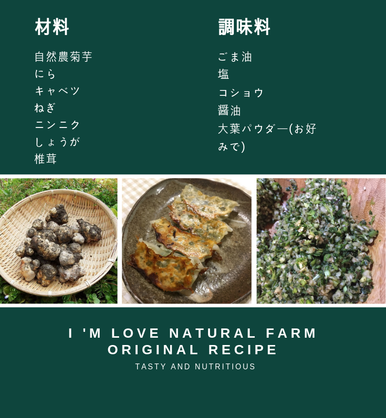 菊芋野菜餃子材料